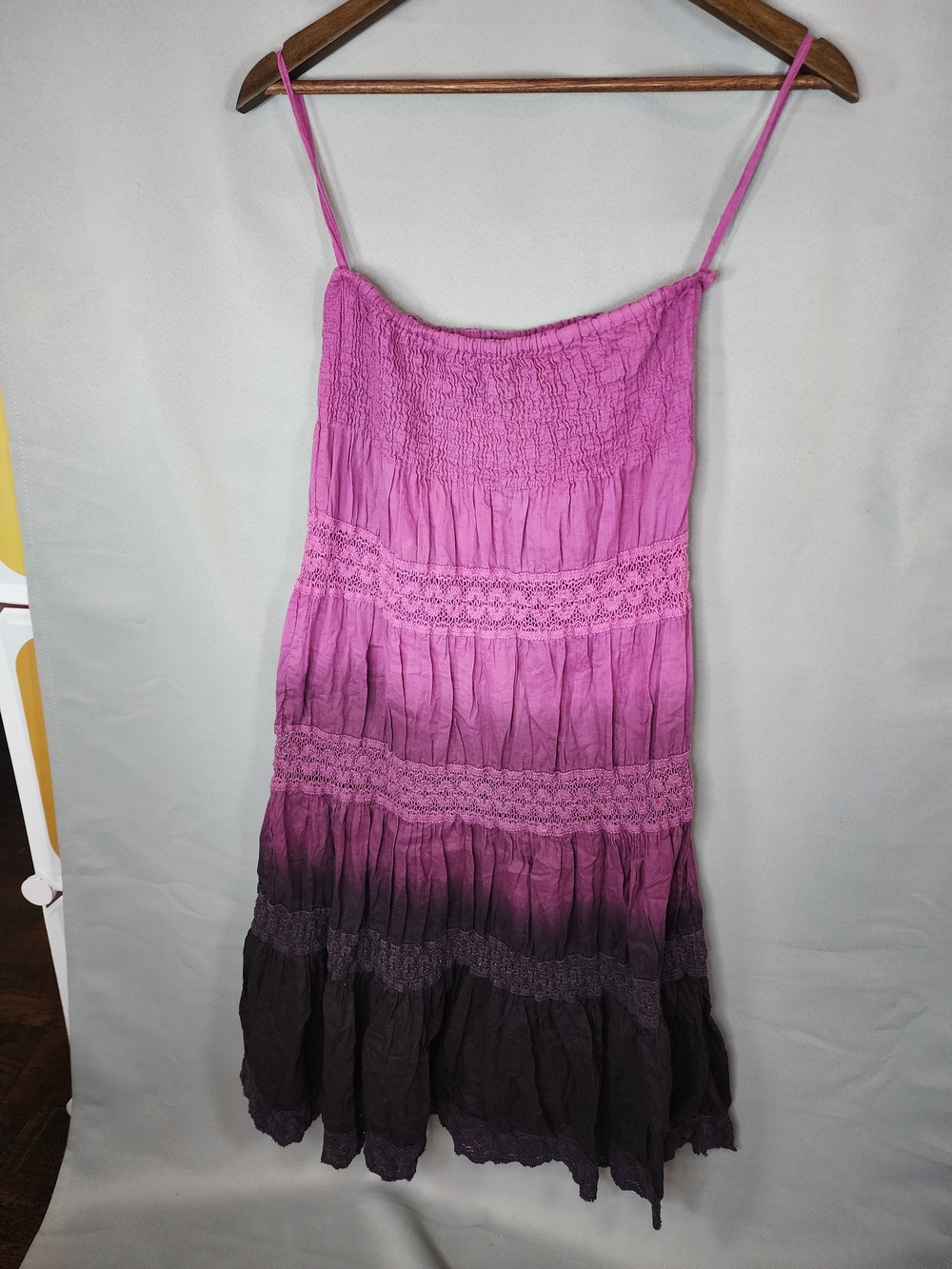 Vanity Hot Pink Smocked Waist Tiered Dress
